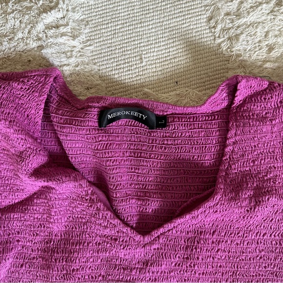 Flutter Sleeve Midi Dress Pink - Picture 5 of 7